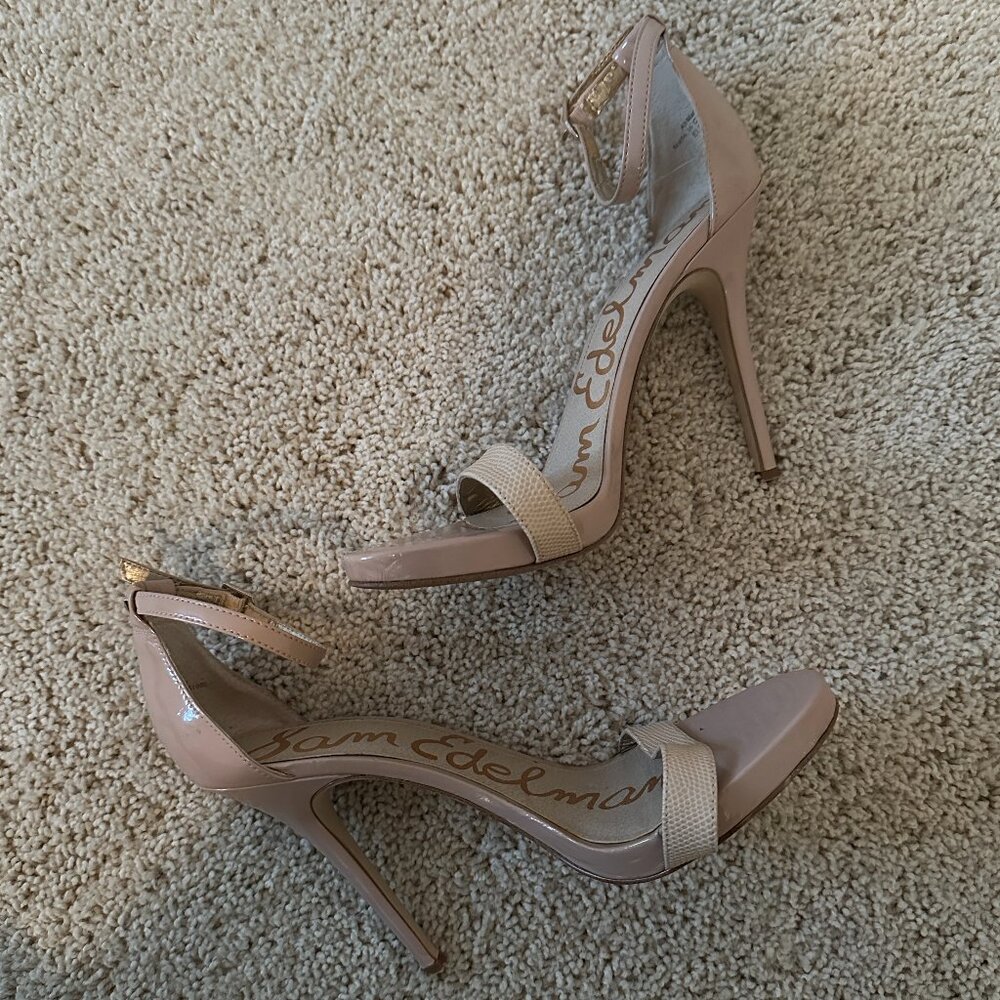 Sam Edelman Nude Ankle Strap Heels